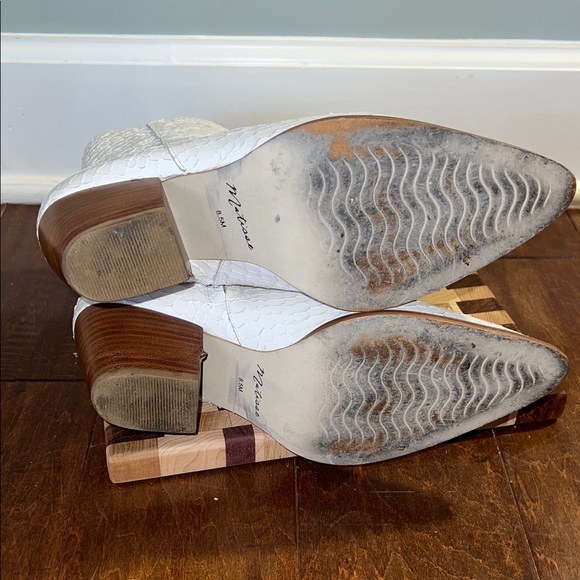 Matisse White Snake Skin Leather Ankle Boots Sz 8.5 - Picture 8 of 8